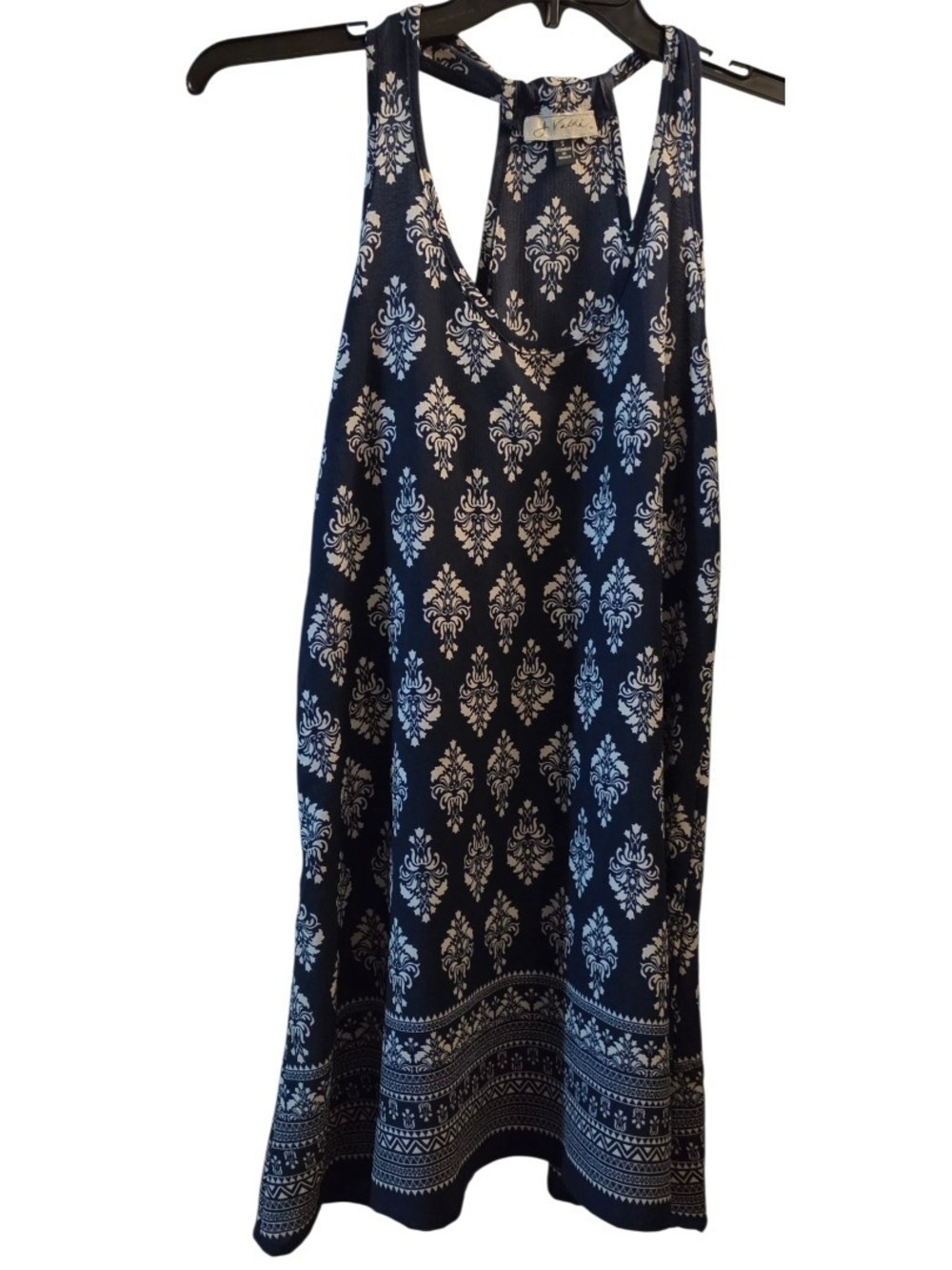 J Valdi Blue Sleeveless Dress Small